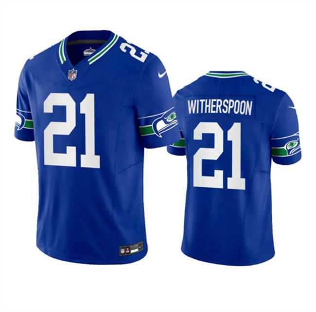 Men & Women & Youth Seattle Seahawks #21 Devon Witherspoon Royal 2023 F.U.S.E. Throwback Vapor Limited Stitched Jersey->seattle seahawks->NFL Jersey